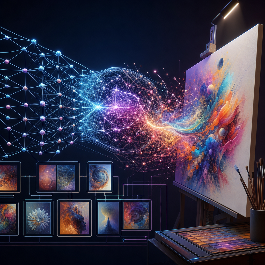 Diseñar una red neural que aprende y crea arte digital de manera autónoma y creativa