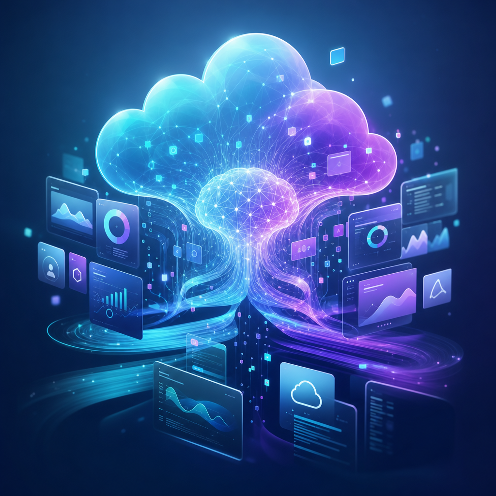 Representación abstracta y fluida de software en nube, inteligencia artificial adaptativa transformando entornos digitales dinámicos
