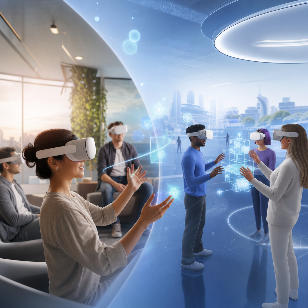 Cambio en interacción humana por avances en realidad virtual con headsets ligeros focused on community and technology innovation
