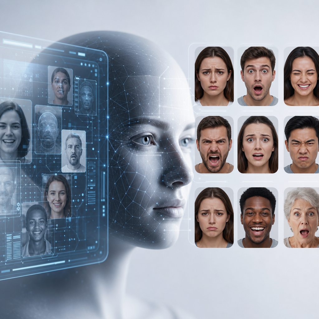 IA analiza emociones faciales en expresiones humanas múltiples y complejas