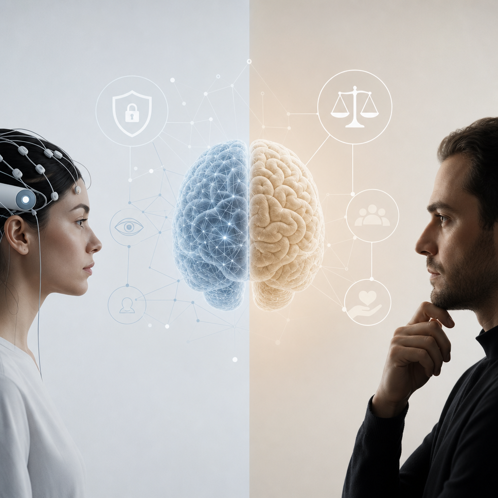 Debate moderno y artístico sobre ética y privacidad en interfaces neuronales